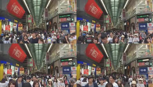 在大阪心斋桥散步的人们。高清在线视频素材下载