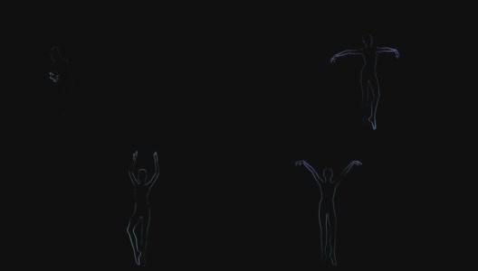 芭蕾舞女演员正在缓慢的动作中跳舞，抽象的动画电脑图形高清在线视频素材下载
