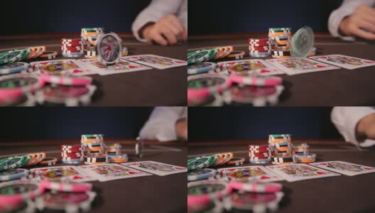 赌场。玩的筹码。扑克表高清在线视频素材下载