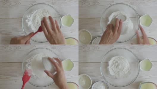 hand making moon cake skin高清在线视频素材下载