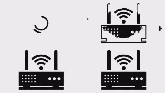 5G网络通信线画和墨水喷溅揭示动画与阿尔法高清在线视频素材下载