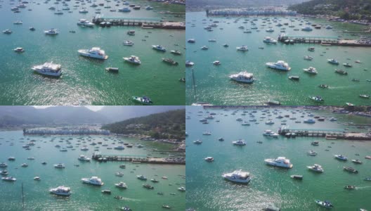 Aerial view of Hebe Haven or Pak Sha Wan, Sai Kung Peninsula, Hong Kon高清在线视频素材下载