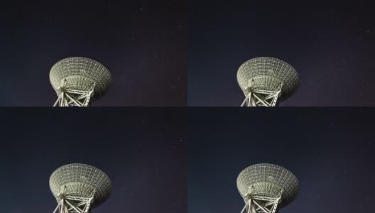 T/L夜晚的戏剧性天空，无线电望远镜高清在线视频素材下载
