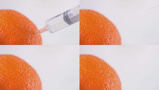 SLO MO LD注射器针头从橘子里拔出高清在线视频素材下载