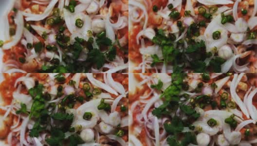 鲜虾沙拉，辛辣味高清在线视频素材下载
