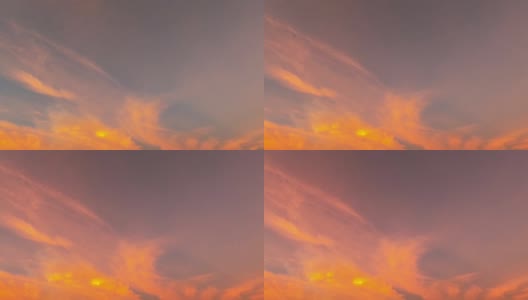 五颜六色的日出或日落深蓝色的天空与红色的橙色云高清在线视频素材下载