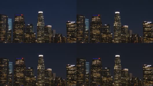 洛杉矶天际线之夜延时- 4k高清在线视频素材下载