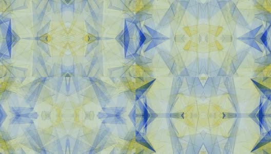 抽象对称蓝黄色多边形星形网闪亮云动画背景新质量动态技术运动彩色视频素材高清在线视频素材下载