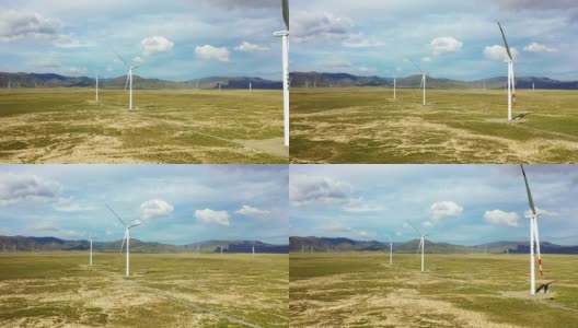 风力发电机的RT/高角度视图高清在线视频素材下载