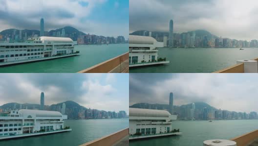 从内地俯瞰香港岛。时间流逝UHD高清在线视频素材下载