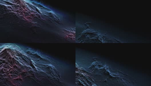 抽象蓝色数字粒子波与尘埃和光运动背景高清在线视频素材下载