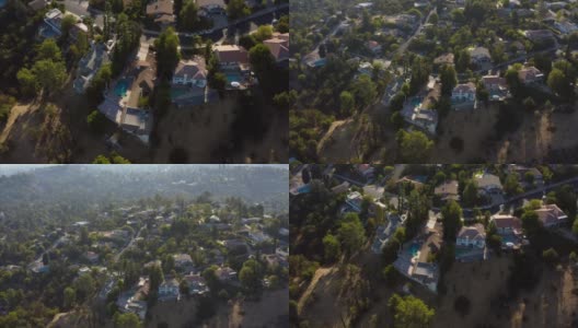 圣费尔南多谷林地山郊区洛杉矶加利福尼亚无人机视图高清在线视频素材下载