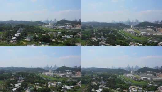 鸟瞰图的城市景观在深圳城市，中国高清在线视频素材下载