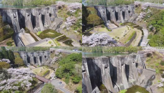 这是香川县加农寺市历史悠久的法能塘大坝的录像高清在线视频素材下载