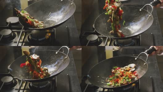 厨师烹饪蔬菜高清在线视频素材下载