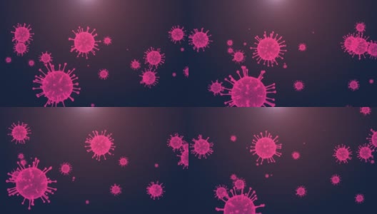 传播2019冠状病毒或Covid-19的4K分辨率3d渲染运动图形抽象背景高清在线视频素材下载