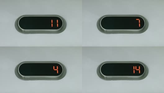 数字显示楼层号码。乘电梯下到一楼高清在线视频素材下载
