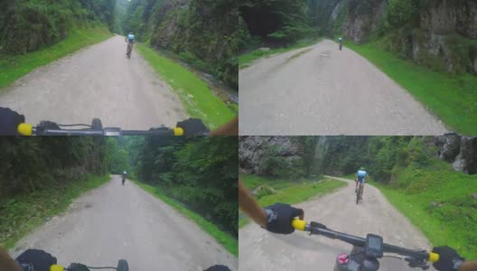 观点山地自行车。高清在线视频素材下载