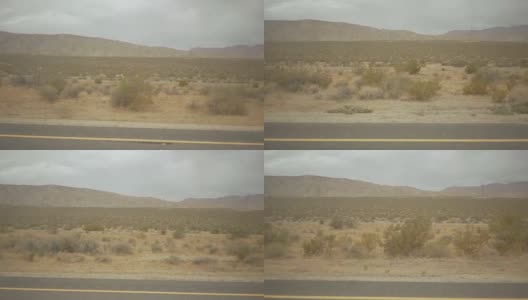 在死亡谷风景优美的道路上开车高清在线视频素材下载
