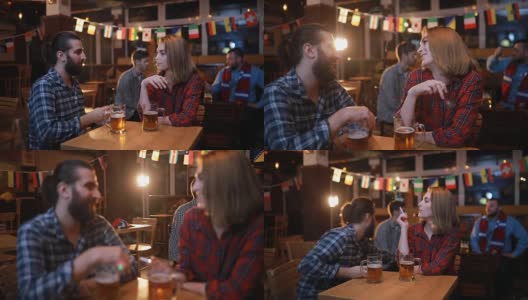 两人喝啤酒高清在线视频素材下载