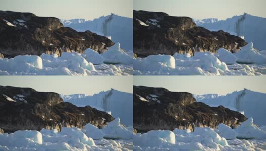 格陵兰岛北冰洋上的冰山高清在线视频素材下载