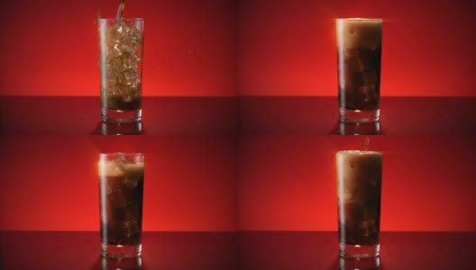 可乐苏打玻璃倒宽星过滤器高清在线视频素材下载