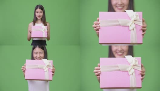 年轻美丽的亚洲女商人赠送礼盒高清在线视频素材下载