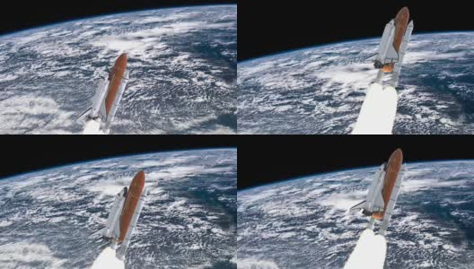 现实的三维动画航天飞机发射在地球大气层。这段视频由美国宇航局提供。高清在线视频素材下载