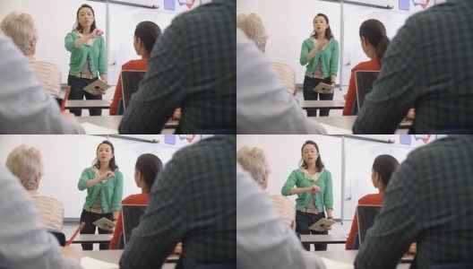 参加成人教育课程的女性亚洲教师高清在线视频素材下载