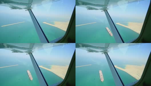 从飞机上鸟瞰迪拜海岸线高清在线视频素材下载