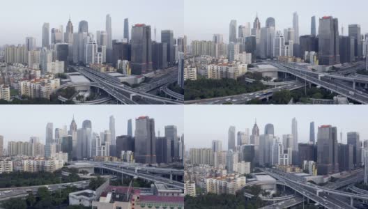 广州现代城市鸟瞰图高清在线视频素材下载