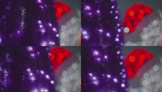 新年庆祝装饰品，圣诞彩灯高清在线视频素材下载