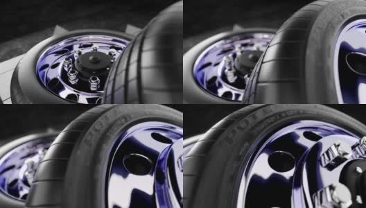 汽车车轮的三维模型高清在线视频素材下载