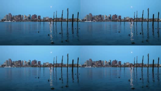 波士顿的满月高清在线视频素材下载