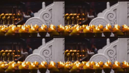 庙里的黄油灯高清在线视频素材下载