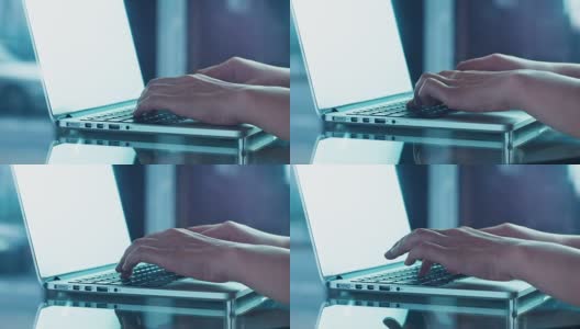 女人在用笔记本电脑高清在线视频素材下载
