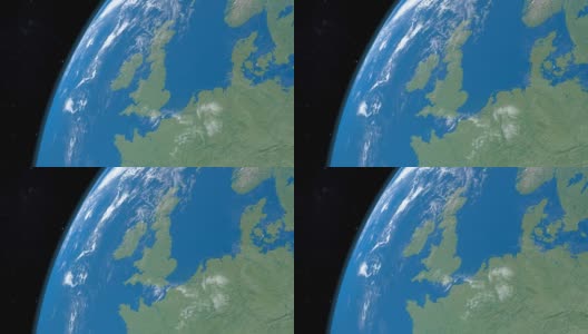 从外太空鸟瞰地球上的不列颠群岛高清在线视频素材下载