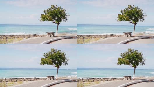 希腊度假胜地海滨的散步区高清在线视频素材下载