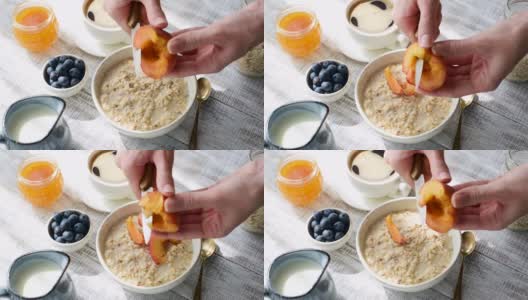 健康早餐燕麦粥高清在线视频素材下载