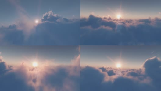 无限飞在日落云朵之上-无缝视频高清在线视频素材下载