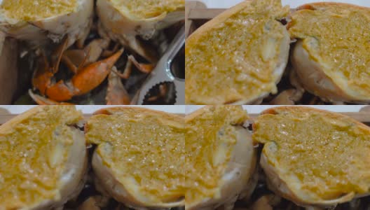 螃蟹用黄油高清在线视频素材下载