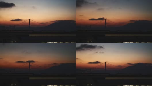 加州旧金山金门大桥上的日落高清在线视频素材下载