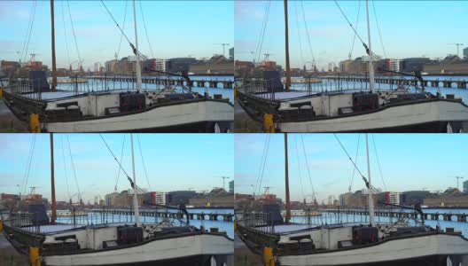 施普雷河，柏林，Oberbaumbrücke高清在线视频素材下载