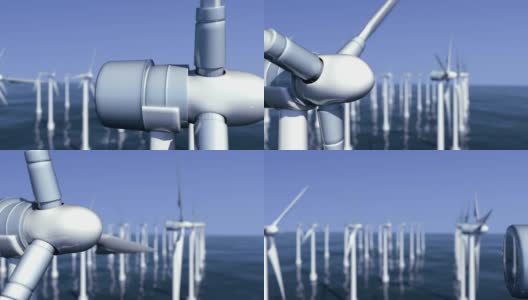 海上风力涡轮机农场5号高清在线视频素材下载