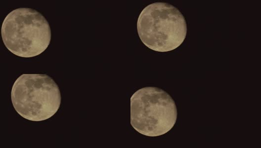 满月在黑色的背景上，可以看到表面的细节。绕月绕地高清在线视频素材下载