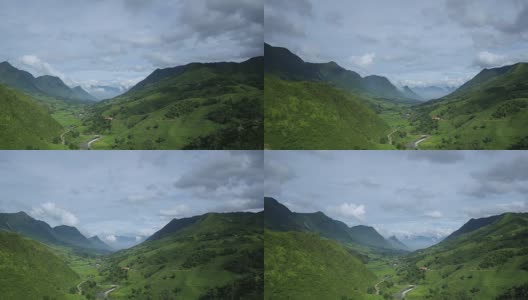 4k移动摄影，定时拍摄梯级稻田和多云的越南沙巴。高清在线视频素材下载