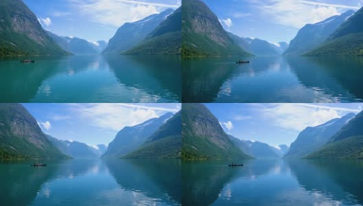 美丽的大自然挪威洛瓦内特湖。高清在线视频素材下载