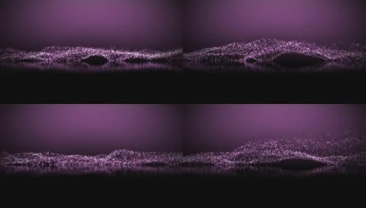 动画紫色粒子波浪背景高清在线视频素材下载