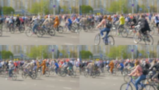 街上有很多自行车高清在线视频素材下载