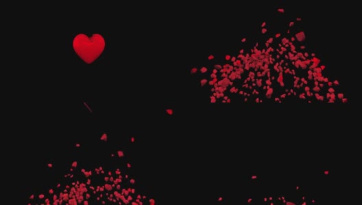 破碎的心3d动画，破碎的心动画阿尔法包括高清在线视频素材下载